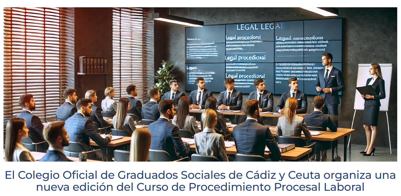 El Colegio Oficial de Graduados Sociales de Cádiz y Ceuta organiza una nueva edición del Curso de Procedimiento Procesal Laboral