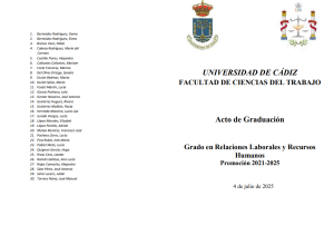 Acto de Graduación del Alumnado del Grado en Relaciones Laborales y Recursos Humanos, Promoción 2...