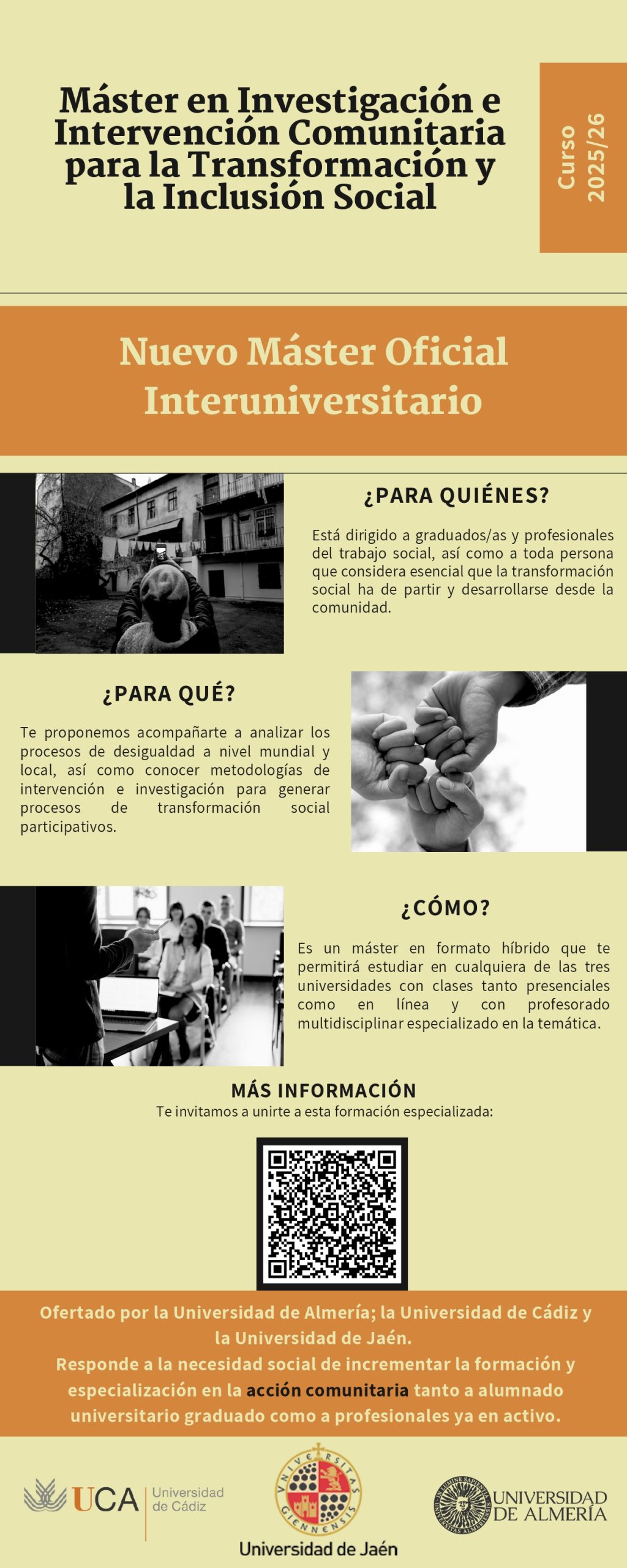 Máster en Investigación e Intervención Comunitaria para la Transformación y la Inclusión Social