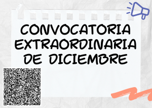 Convocatoria Extraordinaria de Diciembre 2026