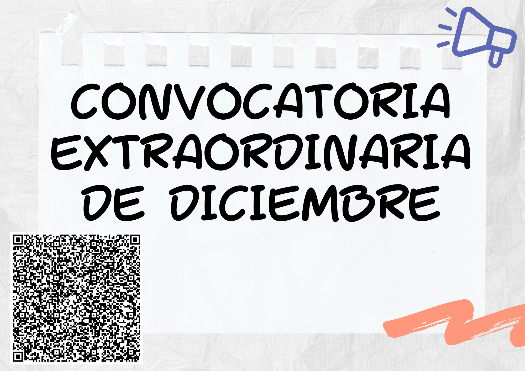 Convocatoria Extraordinaria de Diciembre 2026